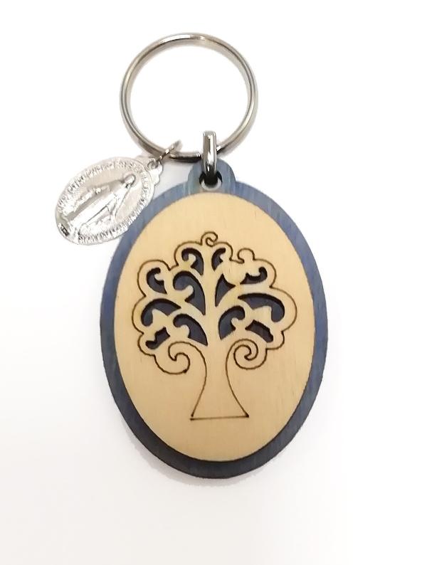 PORTE CLE BLEU arbre de vie