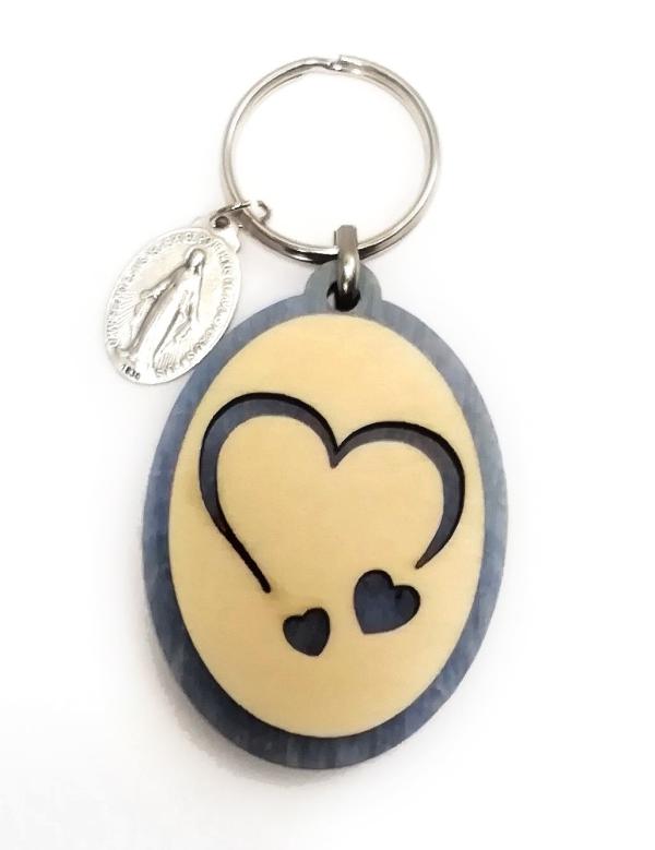 PORTE CLE BLEU COEUR