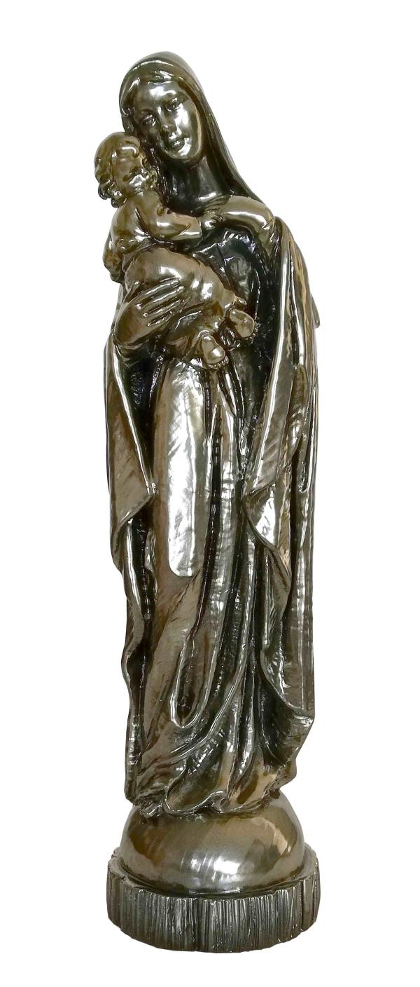 VIERGE A L ENFANT FINITION BRONZE 23CM