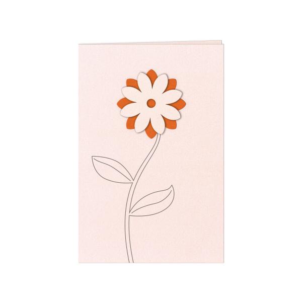 CARTE DOUBLE FLEUR ORANGE