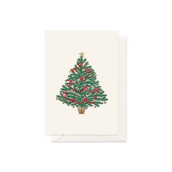 CARTE DOUBLE SAPIN DE NOEL 10.5*14.8 CM