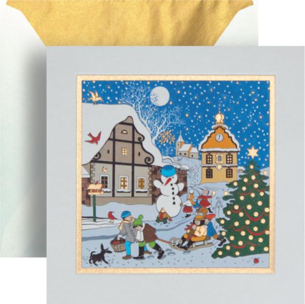 CARTE DOUBLE 13.5*13.5 SCENE HIVER