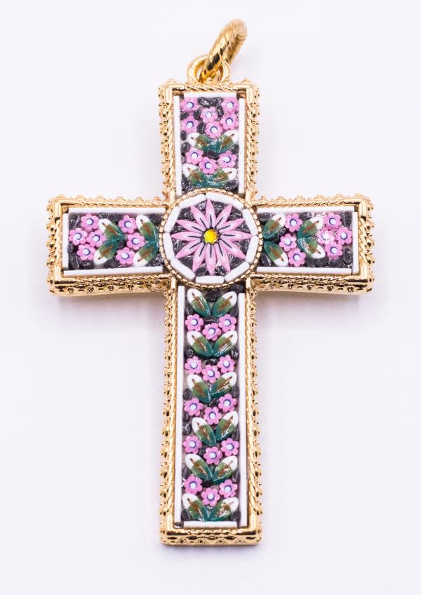 MOSAIQUE BIZANTINE CROIX 7.5 CM AVEC BOITE