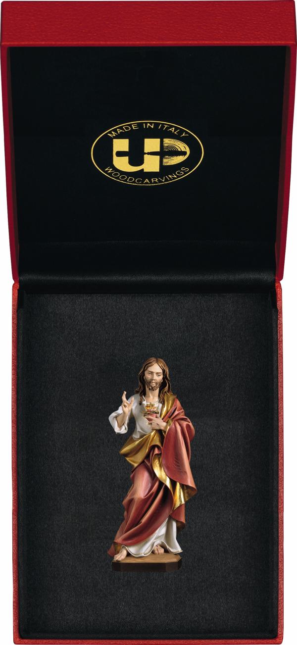 STATUETTE BOIS SACRE COEUR DE JESUS 7cm DANS SON ECRIN