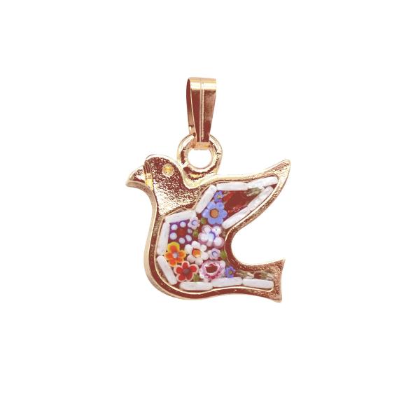 MOSAIQUE BIZANTINE PENDENTIF COLOMBE 1,5*1,5 CM AVEC BOITE