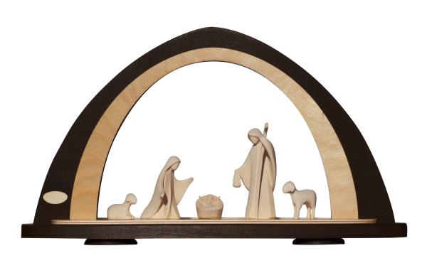 CRECHE LUMINEUSE BOIS ARTISANALE 5 PIECES 29*52 CM