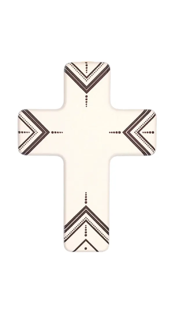 CROIX BOIS SUR FOND BLANC  15*11.4 CM