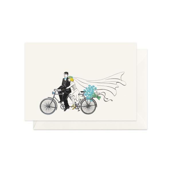 CARTE DOUBLE TANDEM MARIAGE 10.5*14.8 CM