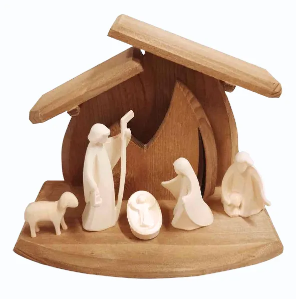 CRECHE 5 PERSONNAGES 7 CM AVEC ETABLE