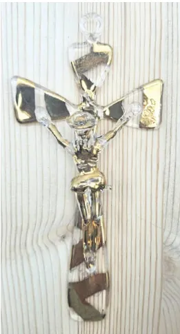 Crucifix en verre de Murano et or 15cm