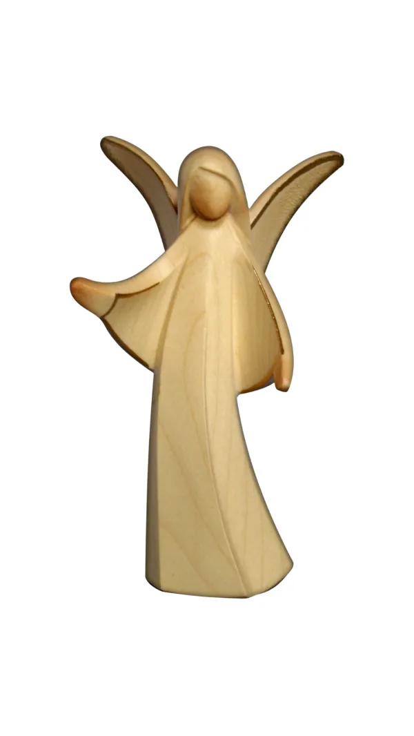 ANGE EN BOIS PEINTURE OR A LA MAIN 8 CM