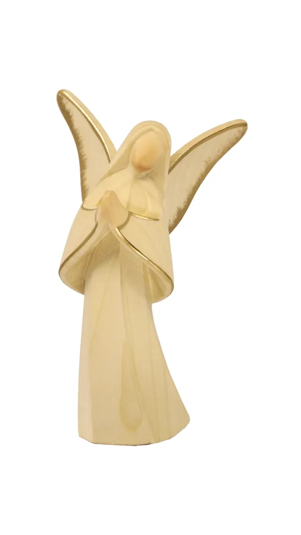 ANGE EN BOIS PEINTURE OR A LA MAIN 8 CM