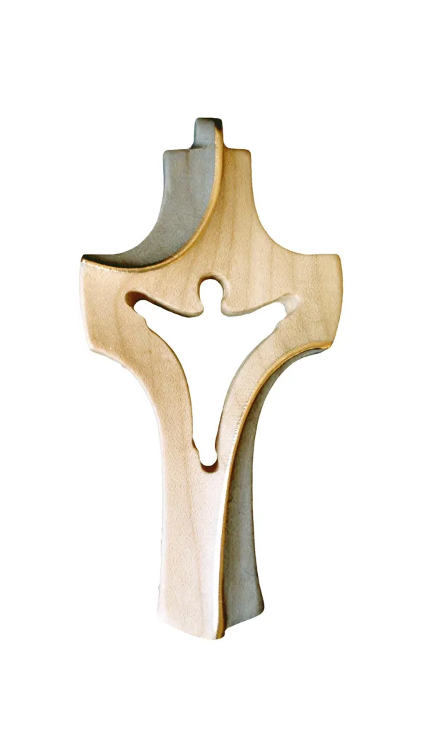 CROIX MODERNE 12 CM PEINTURE OR A LA MAIN