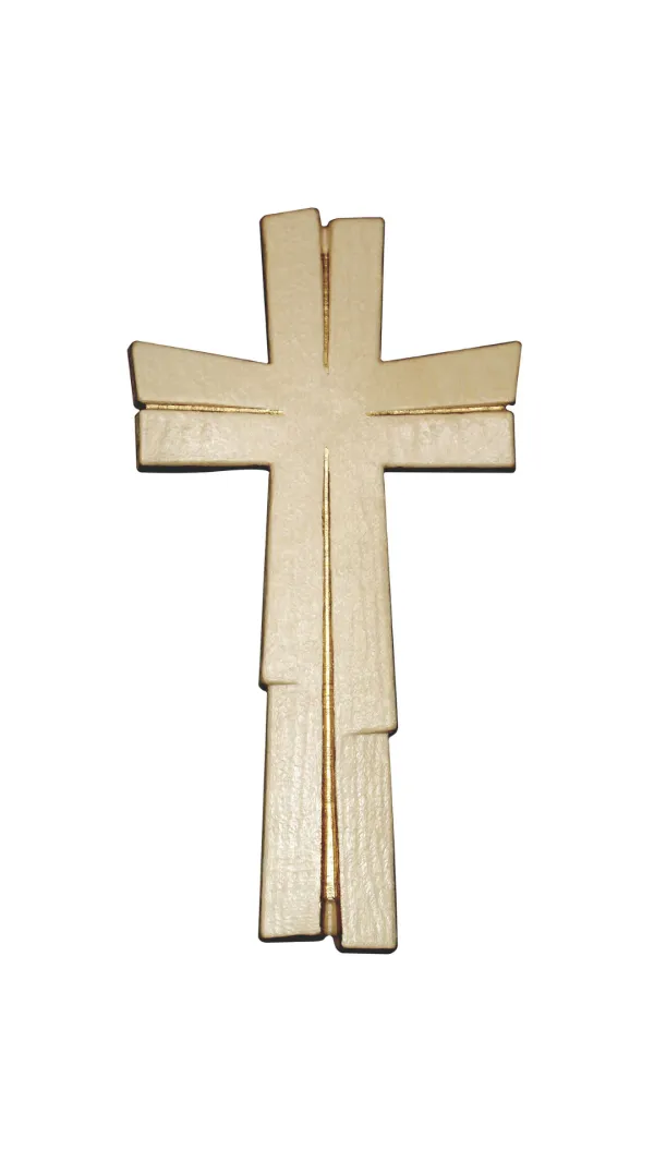CROIX 15 CM PEINTURE OR A LA MAIN