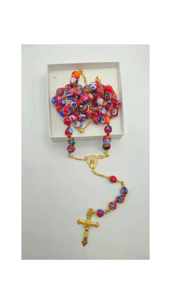 CHAPELET MURANO 67 CM ROUGE