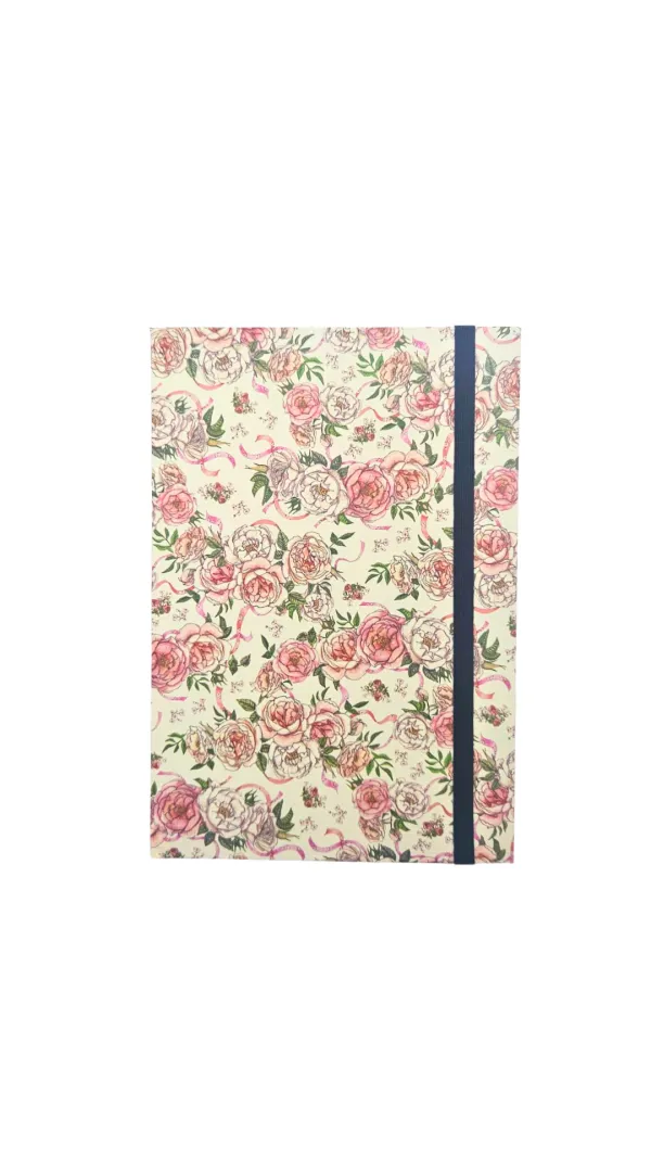 CAHIER RIGIDE AVEC ELASTIQUE 15*21 CM ROSE
