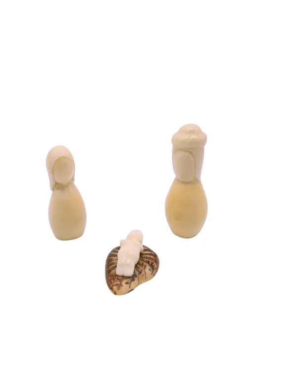 CRECHE IVOIRE VEGETALE 3 PIECES 7CM