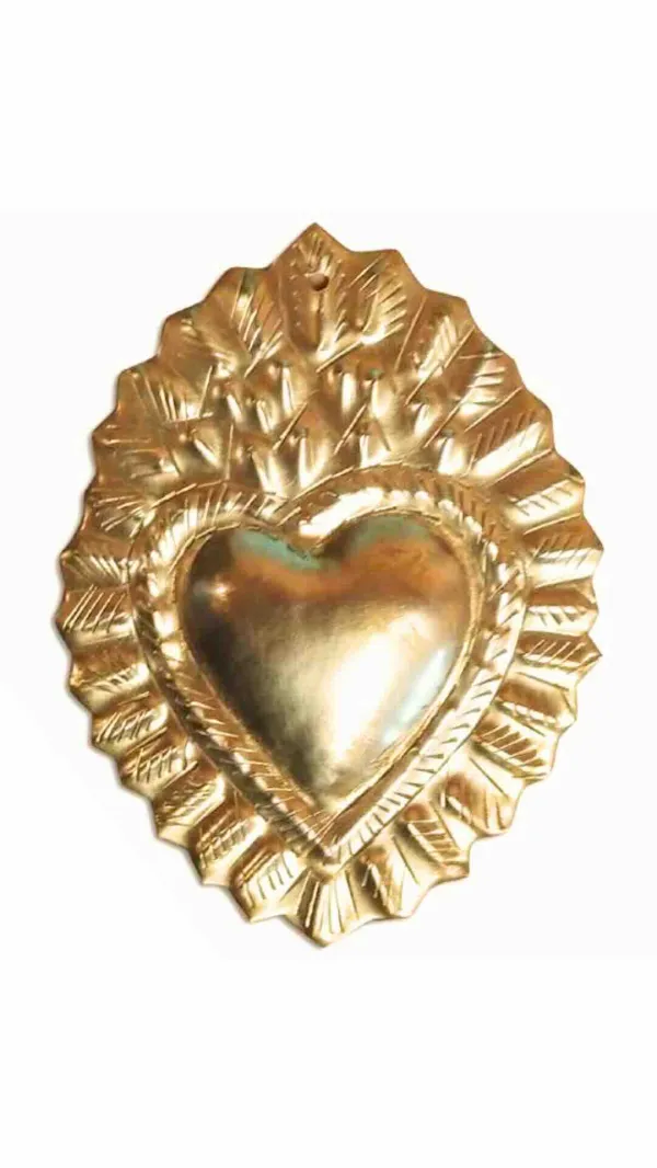 EX VOTO LAITON EMBOSSE ET DECOUPE MAIN 7*9.5 CM