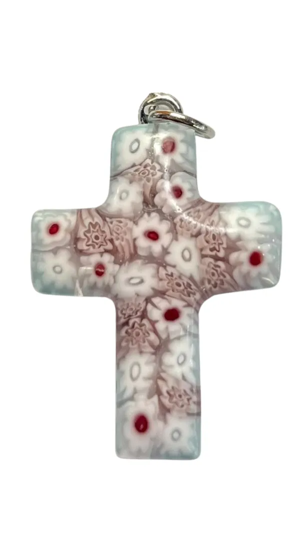 CROIX MURINES EN VERRE DE MURANO ROSE