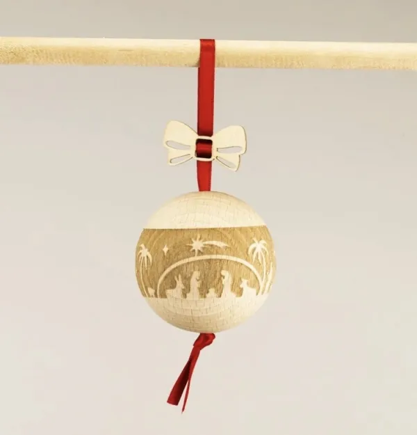 BOULE NOEL EN BOIS 6CM