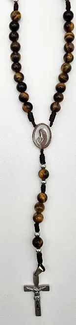 CHAPELET MODERNE OEIL DE TIGRE DANS SON ECRIN 6MM