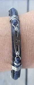 BRACELET CUIR VERITABLE NOIR