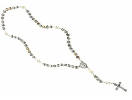 CHAPELET VERRE RECYCLE GRIS