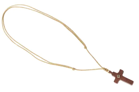 PENDENTIF CUIR MARRON FONCE