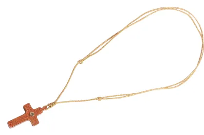 PENDENTIF CUIR ORANGE