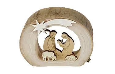 MINI CRECHE DANS SON TRONC 5,5CM
