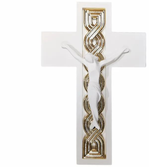 CRUCIFIX EN POUDRE DE MARBRE 25,5CM 6829/751